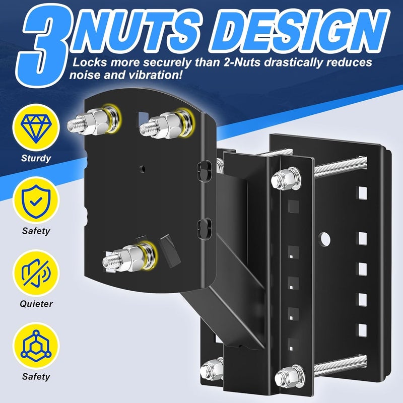 Foozet Trailer Spare Tire Mount Bracket, Heavy Duty Spare Tire Carrier Mount for Boat and RV, Fits Most 4 5 6 Lugs Wheels on 4", 4.25", 4.5", 4.75", 5" or 5.5" Bolt Patterns, Holds up to 160 Lbs - Image 5